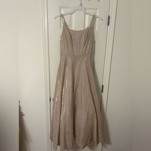 Blush Prom Rose Gold Shimmer formal dress